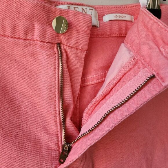 Jen 7 Pink Cutoff Denim Mid Shorts | 7 For All Mankind | Women's Size 10 Cotton - Picture 4 of 10